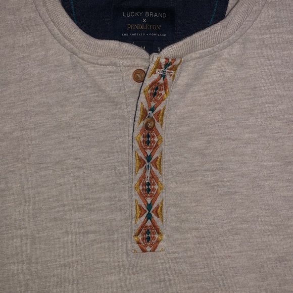 Lucky Brand x Pendleton Mens Vintage Embroidered Henley Shirt - Picture 2 of 5